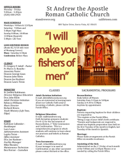 I will make you fishers of men - St. Andrew the Apostle Catholic Church