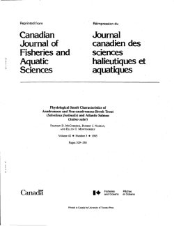 Canadian Journal of Fisheries and Aquatic Sciences Journal
