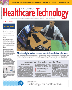 Current Issue - Canadian Healthcare Technology