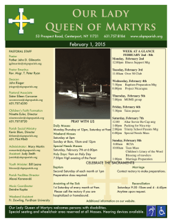 Current Bulletin - Our Lady Queen of Martyrs Parish