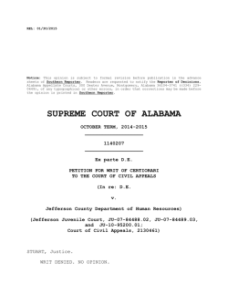 Ex parte D.E. - Alabama Appellate Watch
