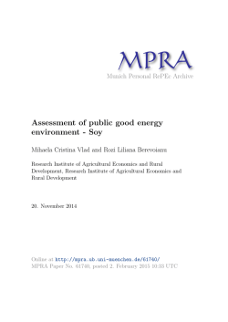 Assessment of public good energy environment - Soy