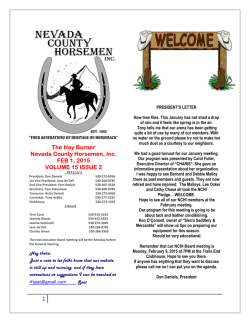 The Hay Burner Nevada County Horsemen, Inc. FEB 1, 2015