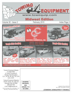 Jan 2015 - Towing And Equipment Magazines