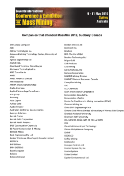 Companies that attended MassMin 2012, Sudbury