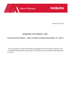 Nine months ended December 2014 (PDF 91KB)