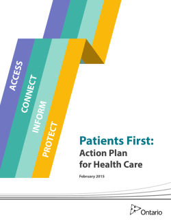 Patients First: Action Plan for Health Care