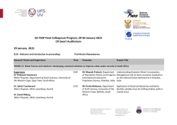 SA-YSSP Final Colloquium Program, 29-30 January 2015