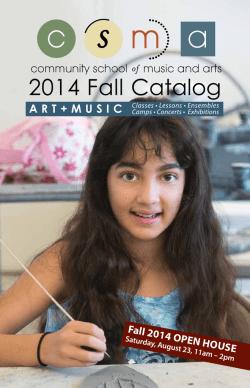 2014 Fall Catalog - Community School of Music and Arts