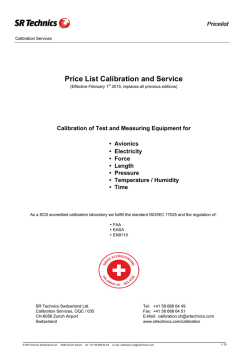 Price List Calibration and Service