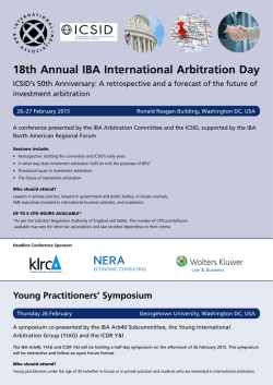 18th Annual IBA International Arbitration Day