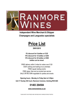 For our latest price list please click here
