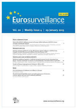 Vol. 20 | Weekly issue 4 | 29 January 2015