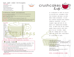 menu - Crushcakes