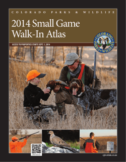 Small Game Walk​-In Atlas Brochure