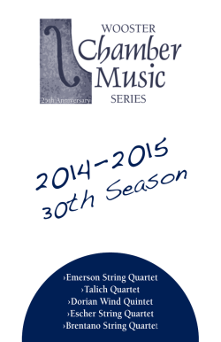 2014-15 Brochure - Wooster Chamber Music Series