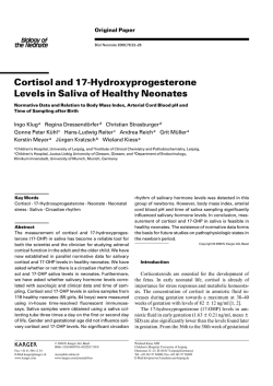 Cortisol and 17-Hydroxyprogesterone Levels in Saliva of