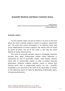 Scientific Realism and Basic Common Sense