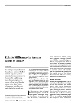 Ethnic Militancy in Assam - Economic and Political Weekly