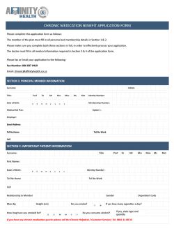 Chronic Medication Application Form