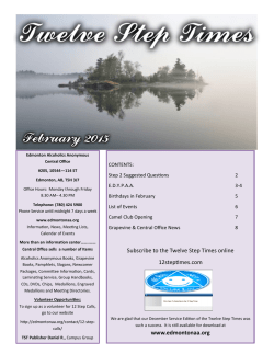 Download the February 2015 Edition of the Twelve Step Times here.