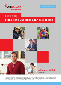 Explaining Fixed Rate Business Loan Mis-selling