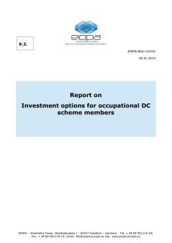 Report on Investment options for occupational DC - eiopa