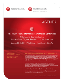 The ICDR® Miami International Arbitration Conference
