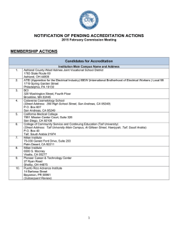 February 2015 - Notification of Pending Actions