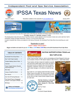 January 2015 - Independent Pool and Spa Service Association