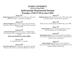 Anthropology Seminar Series Spring 2015 [PDF 30.87KB]