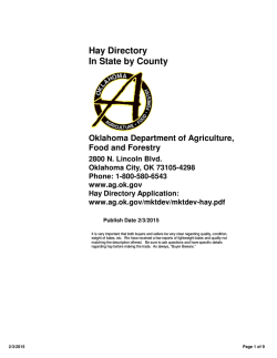 Hay Directory - Oklahoma Department of Agriculture, Food and