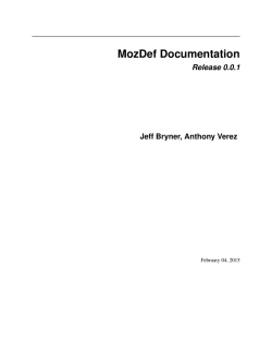MozDef Documentation