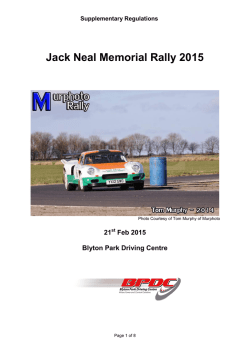 Jack Neal Memorial Stage Rally Regulations 2010