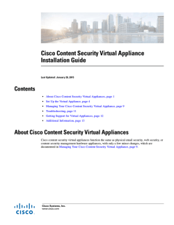Cisco Content Security Virtual Appliance Installation Guide
