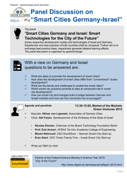 Smart Cities Germany-Israel
