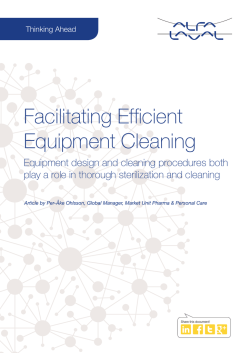Thinking ahead - Facilitating equipment cleaning