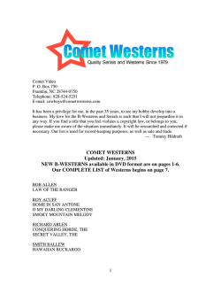 Comet Western Film list - Comet Westerns Homepage