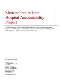 Metropolitan Atlanta Hospital Accountability Project