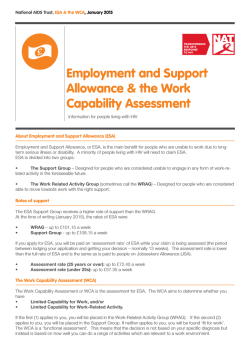 Factsheet on Employment and Support Allowance