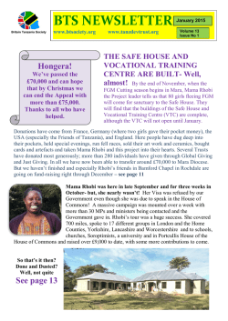 January 2015 newsletter - Britain Tanzania Society