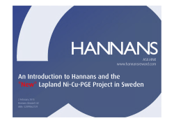 An Introduction to Hannans and the *New* Lapland Ni-Cu-PGE
