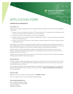 APPLICATION FORM - University of Alberta