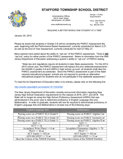 PARCC Assessment Letter - Stafford Township School District