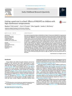 Effects of INSIGHTS on children with high