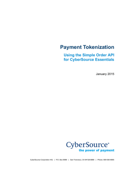 Payment Tokenization Using the Simple Order API for CyberSource