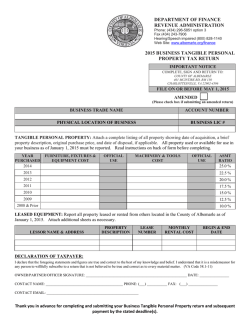 2015 Business Personal Property Tax Statement