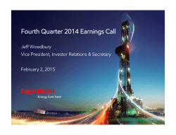 Fourth Quarter 2014 Earnings Call