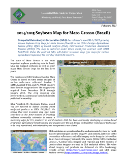2014/2015 Soybean Map for Mato Grosso (Brazil)