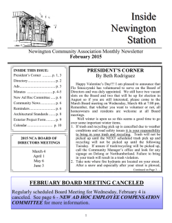 February Newsletter - Newington Community Association